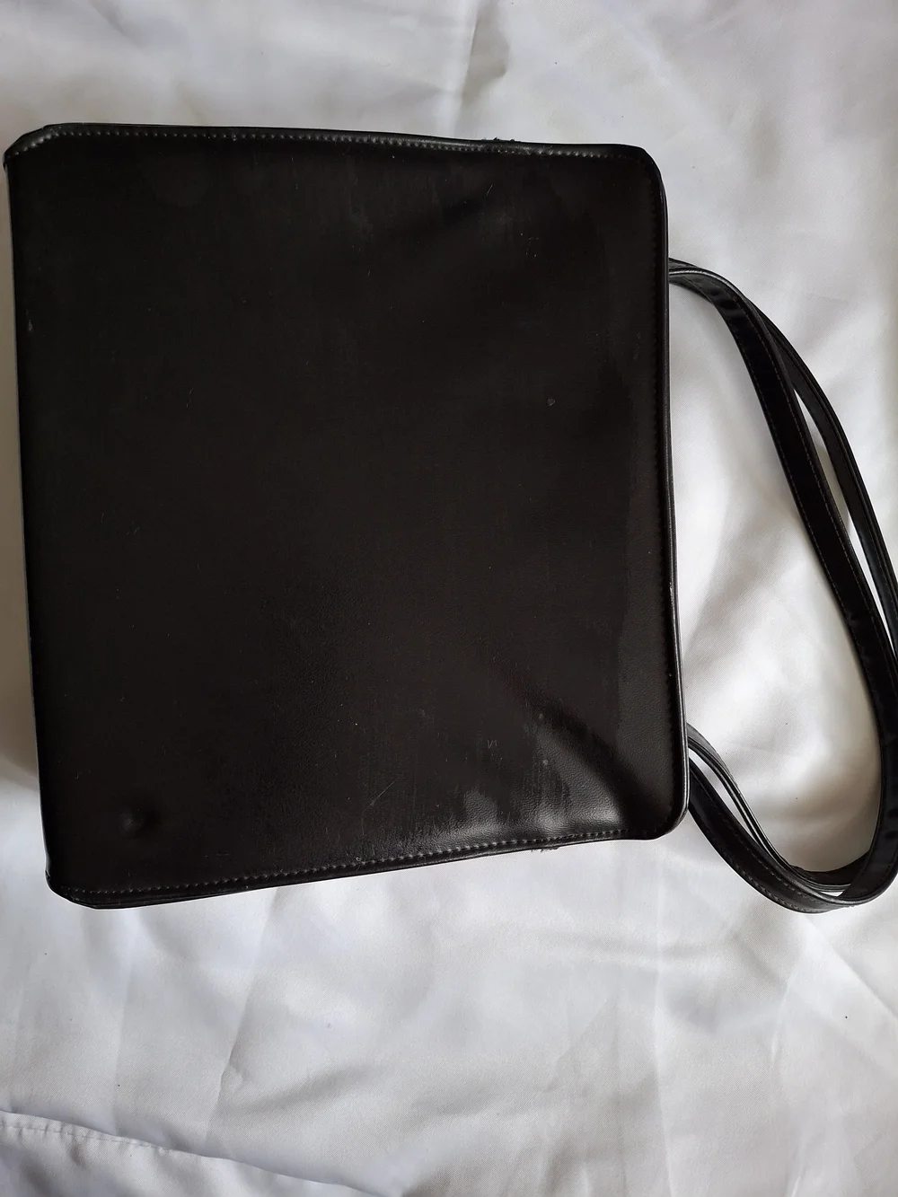 Vintage Garay Black Structured Handbag Accordion Gold Tone Retro Purse
